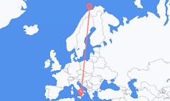 Flyreiser fra Sørkjosen, Norge til Catania, Italia