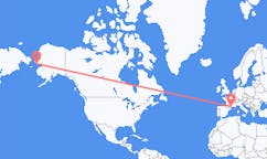 Flyg från Nome, USA till Aspiran, Frankrike
