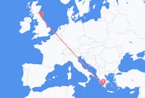 Flyreiser fra Kalamata, Hellas til Newcastle upon Tyne, England