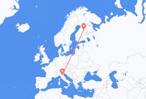 Flyrejser fra Bologna, Italien til Kajaani, Finland
