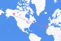 Flyg från Whitehorse, Kanada till Lanzarote, Spanien