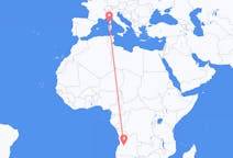 Flyreiser fra Huambo, Angola til Ajaccio, Frankrike