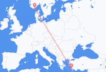 Vluchten van Kristiansand, Noorwegen naar Bodrum, Turkije