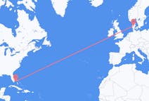 Flyg från Bimini, Bahamas till Karup, Mittjylland, Danmark