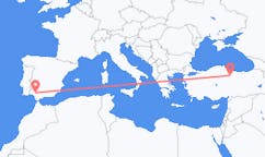 Loty z Tokat, Turcja do Sewilli, Hiszpania