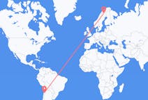 Flyreiser fra El Salvador, Chile til Kiruna, Sverige