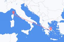 Vluchten van Bastia, Vercelli, Frankrijk naar Athene, Griekenland