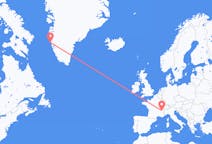 Flyg från Maniitsoq, Grönland till Chambery, Frankrike