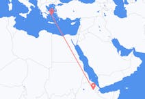 Fly fra Semera til Syros