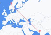Flights from Vadodara, India to Trondheim, Norway