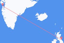 Flyrejser fra Aasiaat, Grønland til Newcastle upon Tyne, England