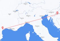 Flyreiser fra Aspiran, Frankrike til Zagreb, Kroatia