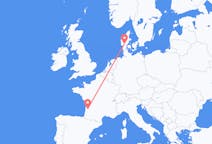 Flights from Bordeaux, France to Billund, Denmark