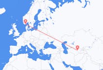 Flyg från Buchara, Uzbekistan till Kristiansand, Norge