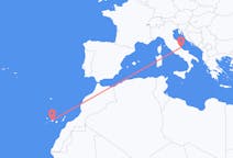 Vluchten van Pescara, Italië naar Tenerife, Spanje