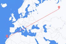 Flights from Kogalym, Russia to Lanzarote, Spain