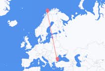 Flug frá Bardufoss, Noregi til Istanbúl, Tyrklandi