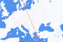 Vols depuis Karlskrona, Suède pour Rhodes, Grèce