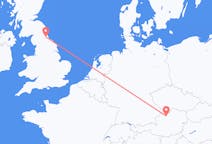 Fly fra Durham, England til Linz