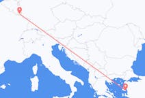 Flyreiser fra Mytilene, til Luxemburg