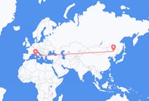 Flyreiser fra Harbin, Kina til Olbia, Italia