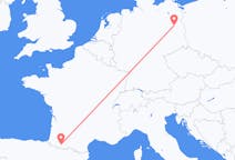 Flyg från Berlin, Maryland, Tyskland till Lourdes (kommun i Brasilien, São Paulo, lat -20,94, long -50,24), Frankrike