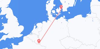 Flyg från Danmark till Luxemburg