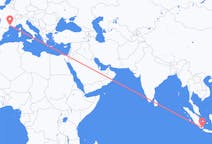 出发地 印度尼西亚班达楠榜目的地 法国蒙彼利埃的航班
