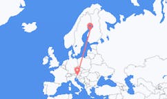 Flyreiser fra Klagenfurt, Østerrike til Karleby, Finland