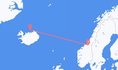 Vuelos de Grimsey, Islandia a Trondheim, Noruega