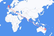Flights from Moree, Australia to Durham, England, the United Kingdom