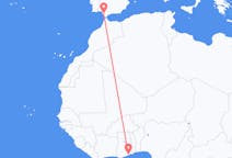 Vols d’Accra à Xérès