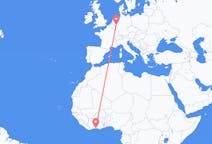Flyreiser fra Abidjan, Elfenbenskysten til Düsseldorf, Tyskland