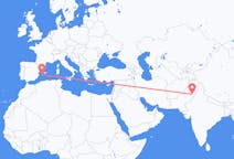 Flyreiser fra Faisalabad-distriktet, Pakistan til Ibiza, Spania