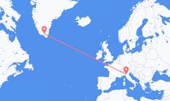 Flyreiser fra Narsarsuaq, Grønland til Reggio Emilia, Italia