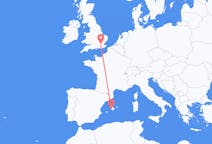 Flights from Palma de Mallorca in Spain to London in England