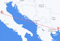 Vluchten van Kavala, Griekenland naar Florence, Italië