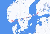 노르웨이발 크리스티안샌드, 핀란드행 투르쿠 항공편