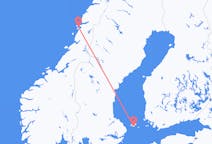 Flug frá Maríuhöfn, Álandseyjum til Sandnessjøen, Noregi