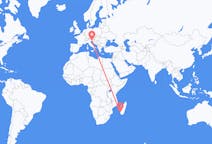 Flyreiser fra Toliara, Madagaskar til Trieste, Italia