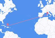 Flyreiser fra Sør-Caicos, Turks- og Caicosøyene til Olbia, Italia