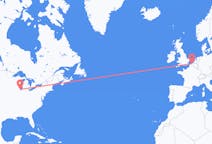 Flyreiser fra Chicago, USA til Ostend, Belgia