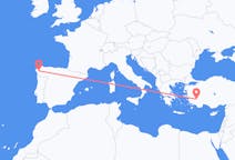 出发地 土耳其出发地 代尼茲利目的地 西班牙圣地亚哥 － 德孔波斯特拉的航班