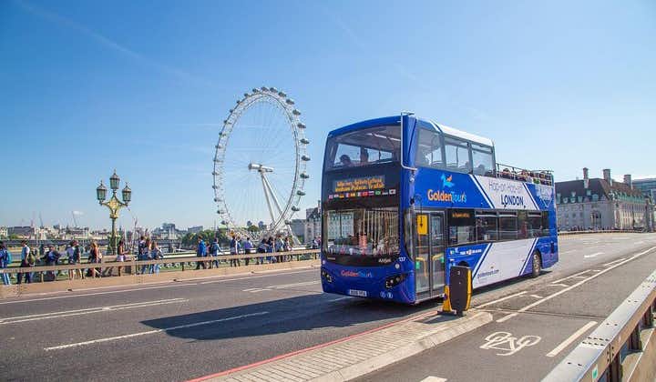 Billete de autobús con paradas libres en Londres con paseo en barco y visita a pie