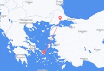 Vluchten van Tekirdağ naar Mykonos