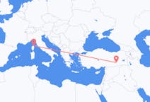 Flug frá Diyarbakir, Tyrklandi til Bastia, Frakklandi