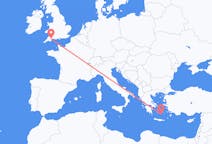 Flights from Santorini, Greece to Exeter, England