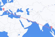 Flyg från Bokpyin, Myanmar (Burma) till Toulouse, Frankrike