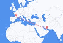 Flyg från Ras Al Khaimah, Förenade Arabemiraten till Toulouse, Frankrike