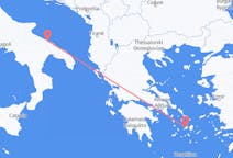 イタリアのバーリからから、ギリシャのパロス島までのフライト
